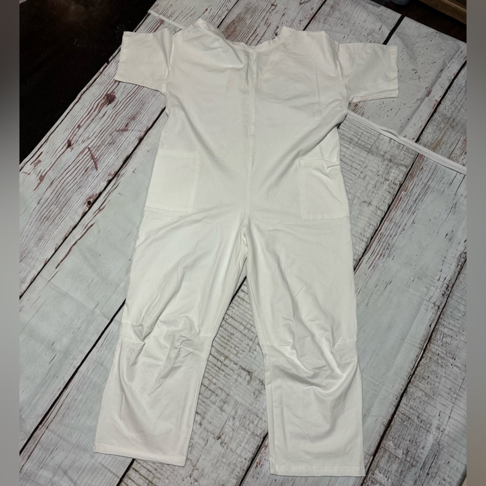 HOTSHOT TEE ONESIE Oversized Slouchy Fit Woman’s Jumpsuit in White Medium NWT